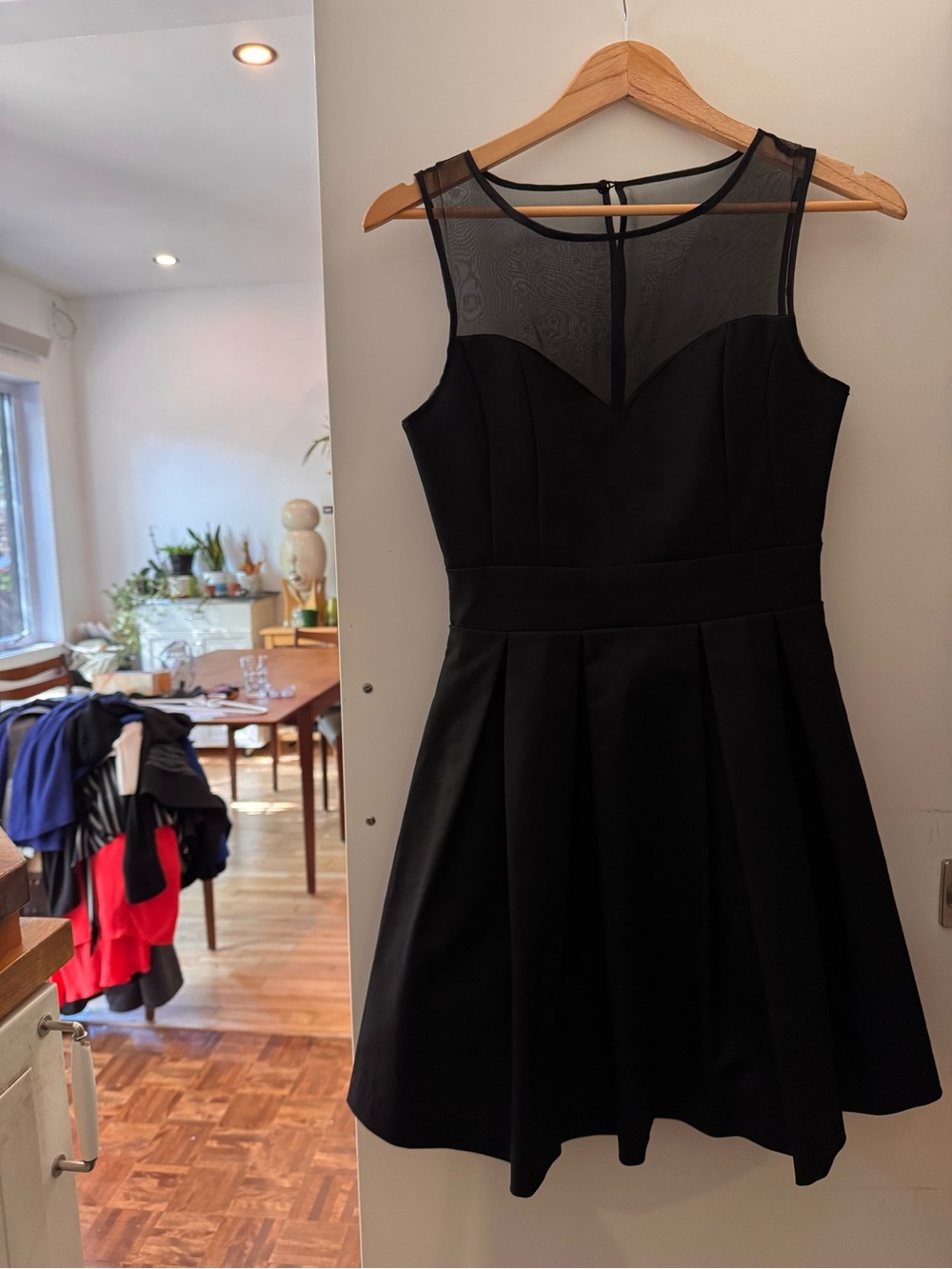 Pink Martini Black Fit & Flare Dress XS Sheer Mesh Tulle Petticoat